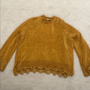 Orange velvet sweater